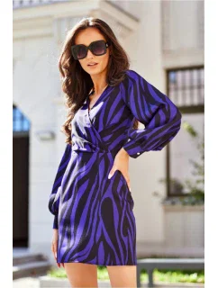 Denné šaty SUK301-B31 fialovo-čierne - Roco Fashion