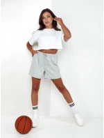 Dámske teplákové šortky PELLA light grey FashionStreet SY0416