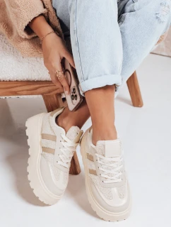 Dámske tenisky s kožušinou na platforme béžovej farby FashionStreet ZY1081