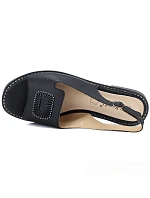 Dámske čierne kožené sandále S.Barski KV61-6076