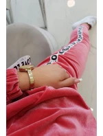 Velúrová súprava Love malinová