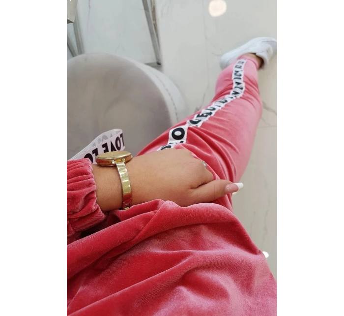 Velúrová súprava Love malinová