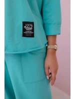 Bavlnená mikina nohavice set mätová Bavlnená mikina nohavice set mätová