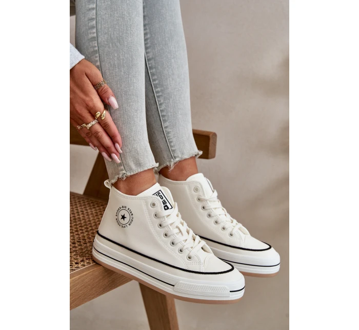 Zateplené Dámské Tenisky Na Platformě Eko Kůže Big Star model 21669595 Bílé - Big Star Shoes Zateplené Dámské Tenisky Na Platformě Eko Kůže Big Star model 21669595 Bílé - Big Star Shoes