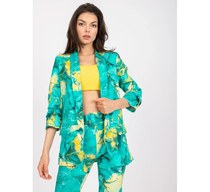 Dámské sako DHJ MA tyrkysové model 17445444 - FPrice Dámské sako DHJ MA tyrkysové model 17445444 - FPrice