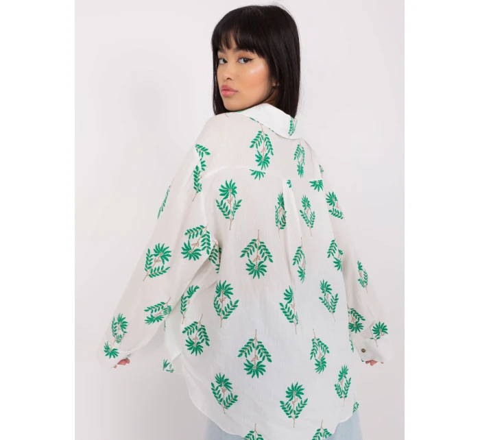 Košeľa LK KS 509349.04 bielo zelená