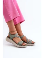 Dámske pohodlné sandále na suchý zips zelené Eladora Dámske pohodlné sandále na suchý zips zelené Eladora