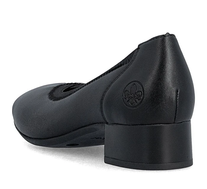 Dámské kožené lodičky model 22069758 černé - Rieker Dámské kožené lodičky model 22069758 černé - Rieker