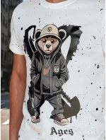 Pánske biele tričko s potlačou FashionStreet RX5656