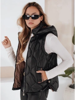 Dámská prošívaná vesta s kapucí černá Dstreet model 21990916 - FashionStreet