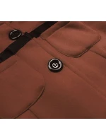 Hnedá krátka dámska mikina na zips (amg-63)