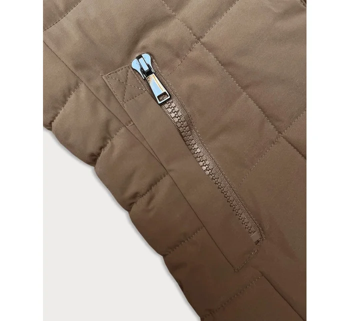 Béžová prošívaná dámská zimní bunda model 21247024 - J.STYLE