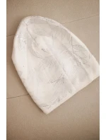 Dámska zimná vlnená čiapka s dvojitým okrajom K426 oranžová