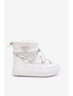 Dámské sněhule na platformě s vázáním bílé model 21641618 - Boto Dámské sněhule na platformě s vázáním bílé model 21641618 - Boto