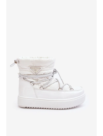 Dámské sněhule na platformě s vázáním bílé model 21641618 - Boto Dámské sněhule na platformě s vázáním bílé model 21641618 - Boto