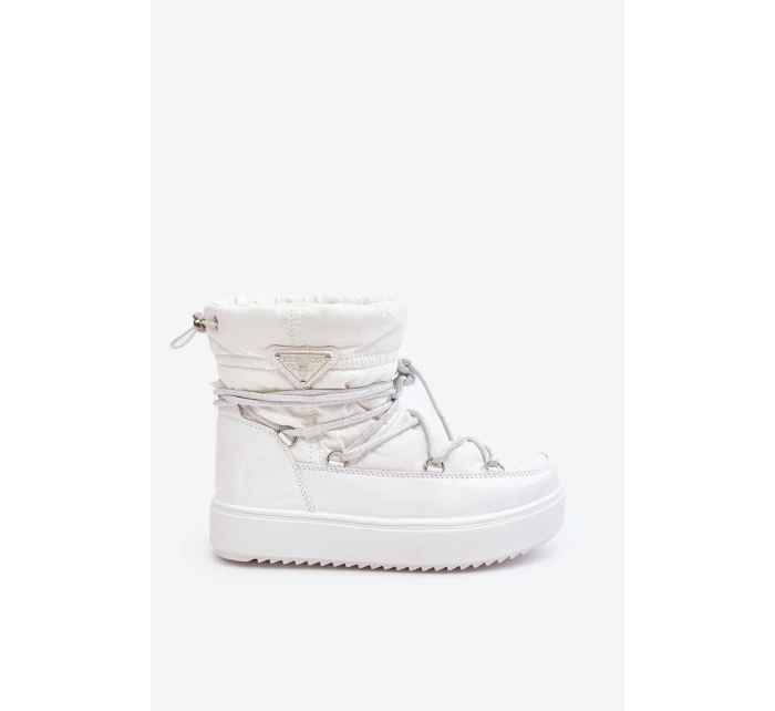 Dámské sněhule na platformě s vázáním bílé model 21641618 - Boto Dámské sněhule na platformě s vázáním bílé model 21641618 - Boto