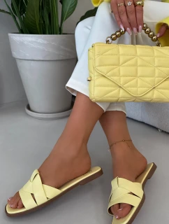 Dámské ploché pantofle s pásky žluté Marissae