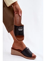 Dámské pantofle na platformě s   Černé model 22101421 - SERGIO LEONE