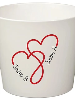 Bílý keramický květináč pro zamilované - velký