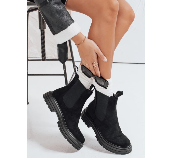 Dámské semišové černé kozačky Dstreet model 21971943 - FashionStreet