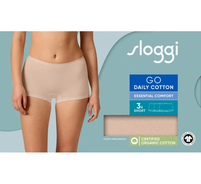 sloggi GO Daily Cotton Short 3P - BROWN - SLOGGI BROWN - SLOGGI
