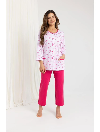 Pyžamo model 21230857 7/8 2XL3XL Z25/26 dámské rozepínací - Regina