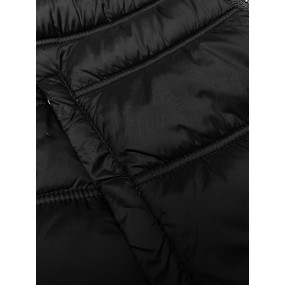 Čierna dámska prechodná bunda s kapucňou J Style (11Z8093)
