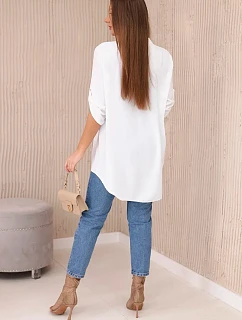Blúzka s predĺženým zadným dielom biela