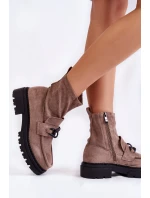 Dámské semišové kozačky Béžove model 21602471 - Boto Dámské semišové kozačky Béžove model 21602471 - Boto