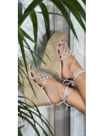 Sexy wedge heel sandals with lacing