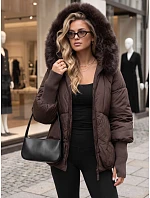 Kurtka damska zimowa pikowana z futerkiem  model 22394581 - FashionStreet