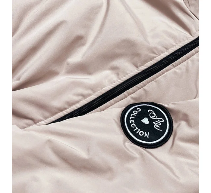 Béžová dámská oversize bunda parka model 17784564 - S'WEST Béžová dámská oversize bunda parka model 17784564 - S'WEST