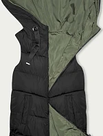 Dámska dlhá obojstranná čierna vesta (B8248-1)