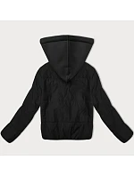 Dámska krátka bunda s pletenou kapucňou J Style čierna (16M9236-392) Dámska krátka bunda s pletenou kapucňou J Style čierna (16M9236-392)