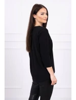 Blúzka s potlačou koláží čierna