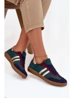 Zazoo N1068 Semišové Nízké Tenisky Dámské Tmavě Zelená