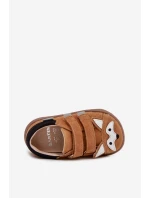 Detské kožené poltopánky Barefoot s motívom líšky Bartek 8600563 svetlohnedé Detské kožené poltopánky Barefoot s motívom líšky Bartek 8600563 svetlohnedé