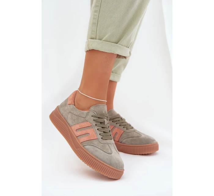 Dámské tenisky z pravé semiše Zelené Delyssia