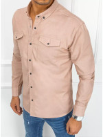 Pánska džínsová košeľa ružová Dstreet DX2352
