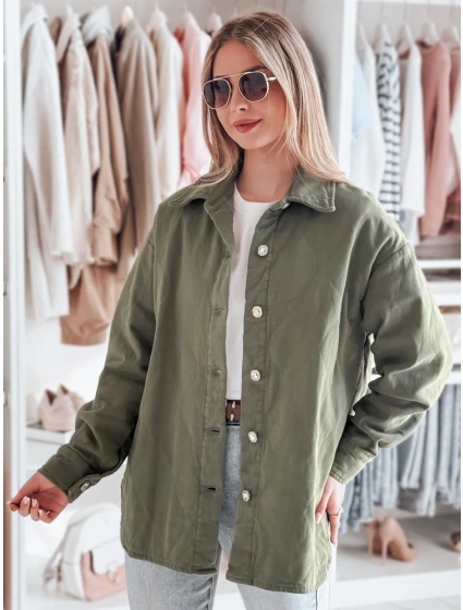 Dámská přechodná košilová bunda oversize khaki Dstreet model 21986309 - FashionStreet