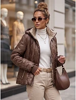 Kurtka damska przejściowa z odpinanym kapturem brązowa model 22347460 - FashionStreet Kurtka damska przejściowa z odpinanym kapturem brązowa model 22347460 - FashionStreet