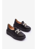 Kožené dámské polobotky na platformě černé Lewski model 21636284 - Boto