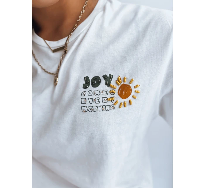 Klasické dámské tričko ecru Dstreet model 21969935 - FashionStreet Klasické dámské tričko ecru Dstreet model 21969935 - FashionStreet