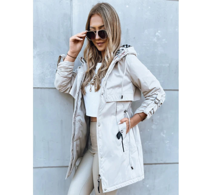 Dámská přechodná bunda parka STYLE světle béžová Dstreet model 21970990 - FashionStreet