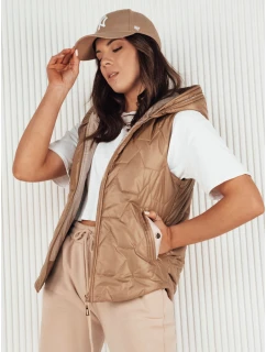 Dámská prošívaná vesta zlatá Dstreet model 21972304 - FashionStreet
