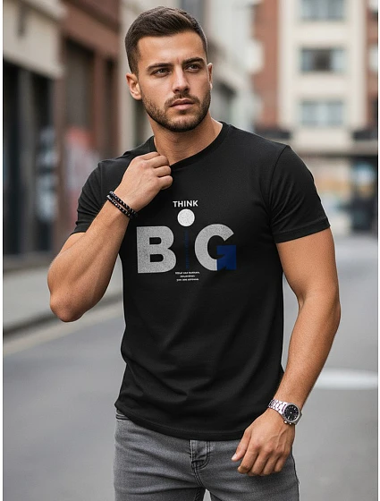 Koszulka męska z nadrukiem czarna model 22182528 - FashionStreet