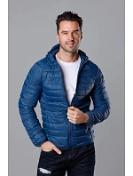 Tmavě modrá prošívaná pánská bunda s kapucí model 18345074 - J.STYLE Tmavě modrá prošívaná pánská bunda s kapucí model 18345074 - J.STYLE