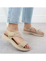 Dámské sandály na platformě pohodlné béžové model 22087466 - Unisoft