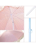 PLÁŽOVÝ A ZÁHRADNÝ SLNEČNÍK SO STRAPCAMI 174 CM ČERVENÝ