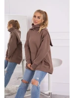 Zateplená mikina se zipem na zádech mocca